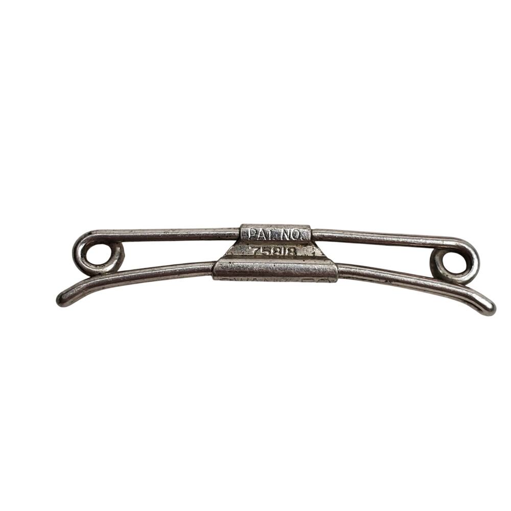 Swank 50 Tie Collar Bar Clip Clasp Silver Tone Pat Number 75818 Vtg